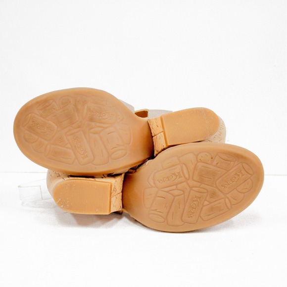 Kork Ease Korks Nedra Sandals Champagne Metallic Wedge Heel Shoes Women's Size 7 - Picture 8 of 11